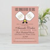 Letztes Swing vor der Hochzeit Pickleball Pink Einladung (Stehend Vorderseite)