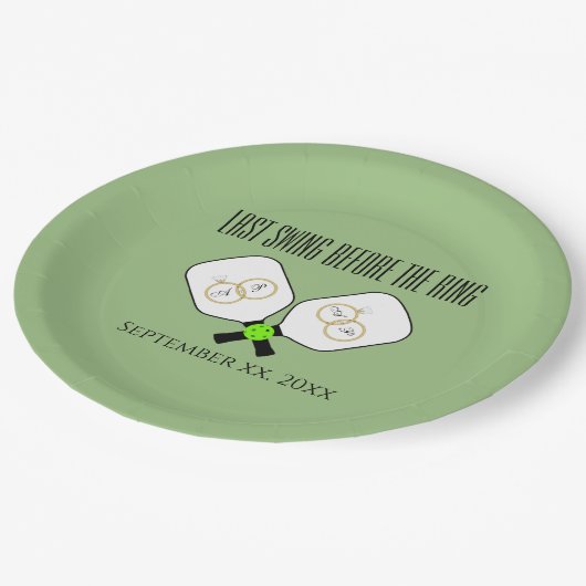 Letztes Swing vor der Hochzeitsfeier Pappteller (Schrägansicht)