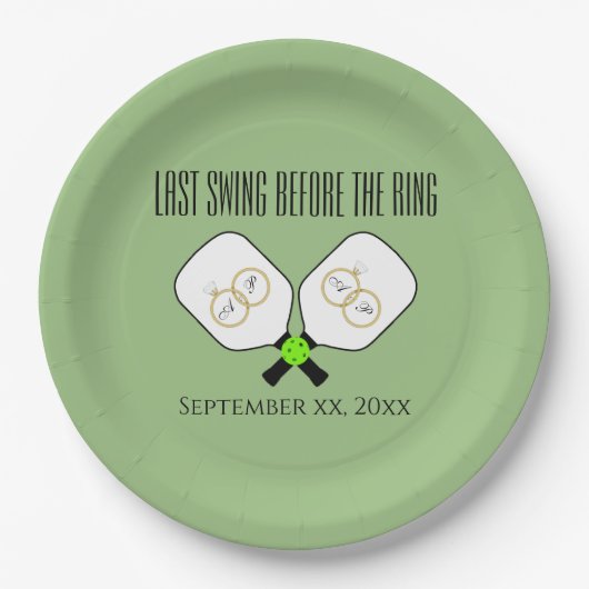 Letztes Swing vor der Hochzeitsfeier Pappteller (Vorderseite)