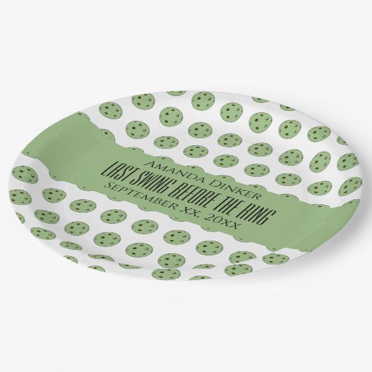 Letztes Swing vor der Hochzeitsfeier Pappteller (Schrägansicht)