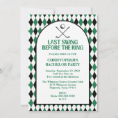 Letztes Swing vor der Ring Golf Bachelor Party Einladung (Vorderseite)
