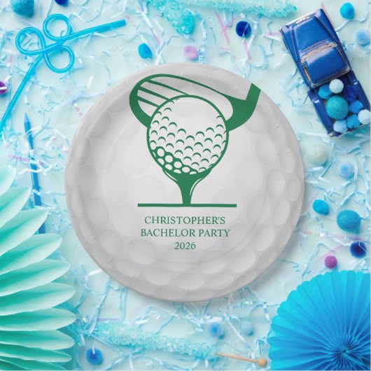 Letztes Swing vor der Ring Golf Bachelor Party Pappteller (Party)