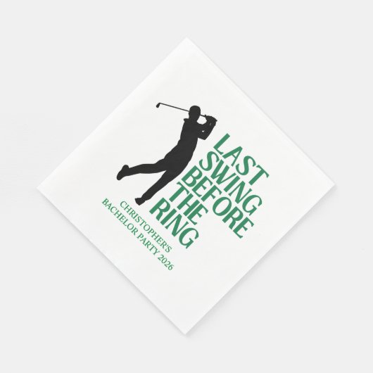 Letztes Swing vor der Ring Golf Bachelor Party Serviette (Ecke)