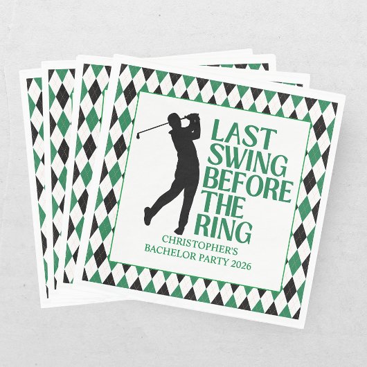 Letztes Swing vor der Ring Golf Bachelor Party Serviette