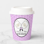 Letztes Swing vor der Ring-Hochzeit Pickleball Pappbecher (Vorderseite)