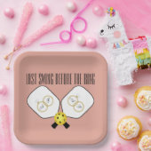 Letztes Swing vor der Ring-Hochzeit Pickleball Pappteller (Party)