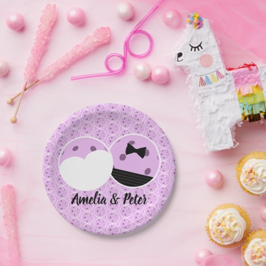 Letztes Swing vor der Ring-Hochzeit Pickleball Pappteller (Party)