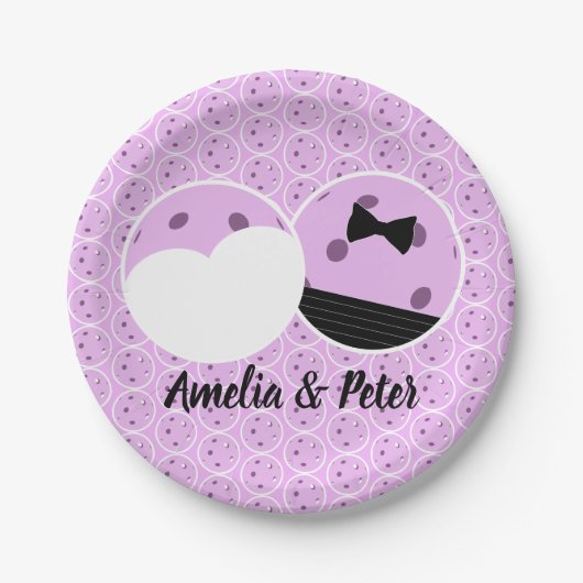 Letztes Swing vor der Ring-Hochzeit Pickleball Pappteller (Vorderseite)