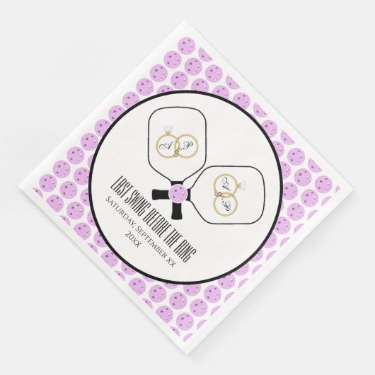 Letztes Swing vor der Ring-Hochzeit Pickleball Serviette (Ecke)