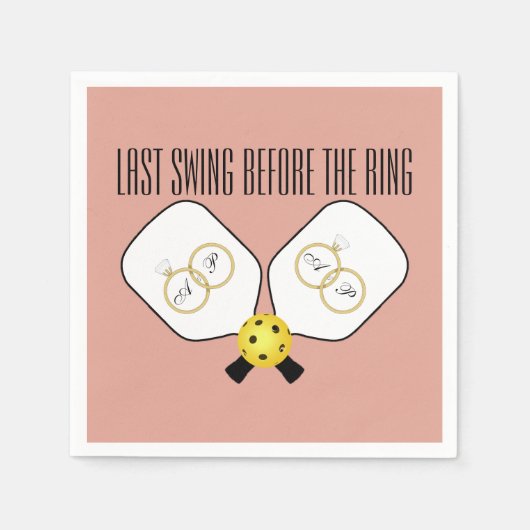 Letztes Swing vor der Ring-Hochzeit Pickleball Serviette (Vorderseite)
