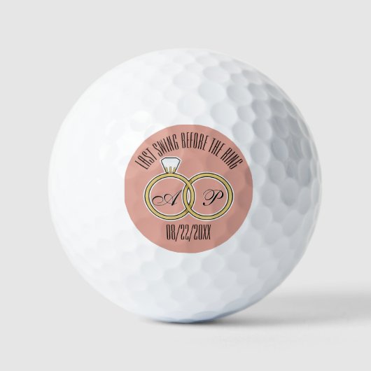 Letztes Swing vor der Ring Wedding Party Rosa Golfball (Vorderseite)