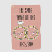 Letztes Swing vor der Ring Wedding Party Rosa Golfhandtuch (Vorderseite)