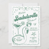 Letztes Toast Green Beach Bachelorette Wochenende Einladung (Vorderseite)