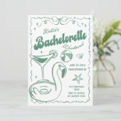 Letztes Toast Green Beach Bachelorette Wochenende Einladung (Stehend Vorderseite)