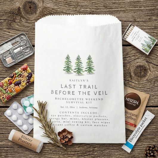 Letztes Trail-Camping-Junggesellinnen-Abschiedspar Geschenktütchen