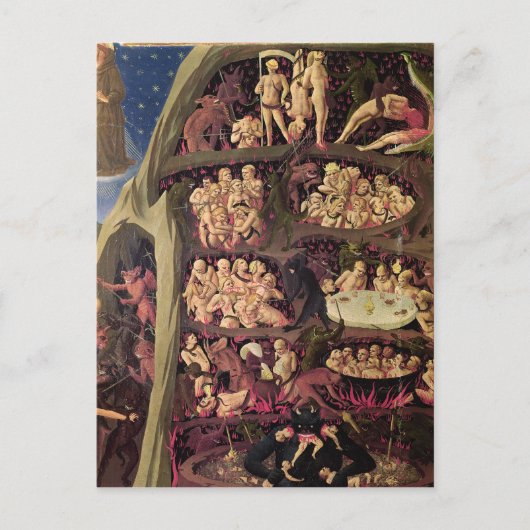 Letztes Urteil, Detail Hell, c.1431 Postkarte (Vorderseite)