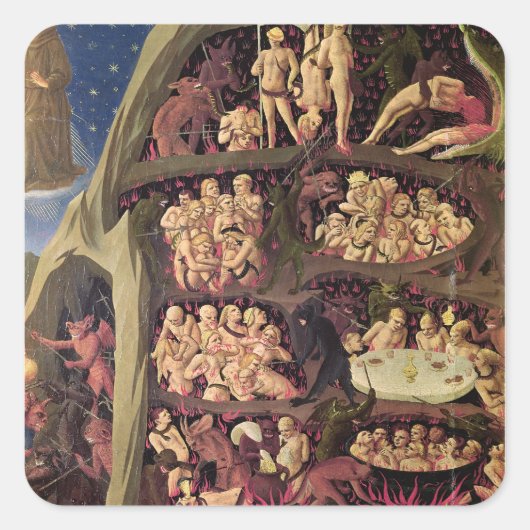 Letztes Urteil, Detail Hell, c.1431 Quadratischer Aufkleber (Vorderseite)