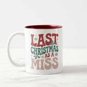 Letztes Weihnachten als Fräulein Weihnachten Zukun Zweifarbige Tasse
