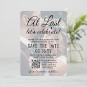 Letztlich QR Code & Foto Overlay Hochzeitsempfang Save The Date (Stehend Vorderseite)