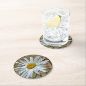 Leucanthemum Bloom Runder Pappuntersetzer (Vor Ort)