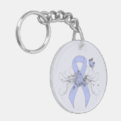 Leuchtblauer Band mit Schmetterling Schlüsselanhänger (Vorderseite links)