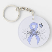 Leuchtblauer Band mit Schmetterling Schlüsselanhänger (Vorderseite)