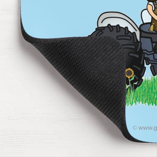 Leuchtblauer Bauer Mousepad (Ecke)