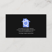 Leuchtblauer Blitzschlag Electrician Strike Visitenkarte (Rückseite)