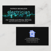 Leuchtblauer Blitzschlag Electrician Strike Visitenkarte (Vorne/Hinten)
