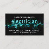 Leuchtblauer Blitzschlag Electrician Strike Visitenkarte (Vorderseite)