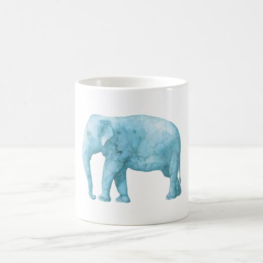 Leuchtblauer Elefant in Wasserfarbe Kaffeetasse (Mittel)