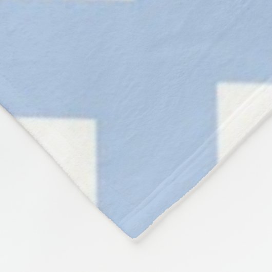 Leuchtblauer Gitter in Weiß Fleecedecke (Ecke)