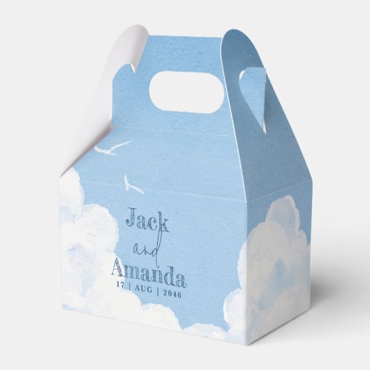 Leuchtblauer Himmelsblau - Gastgeschenk Hochzeit Geschenkschachtel (Rückseite)