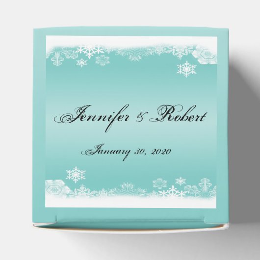 Leuchtblauer und weißer Schneeflocken-Gastgeschenk Geschenkschachtel (Oben)