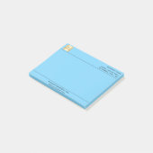 Leuchtblaues Logo Post-it Klebezettel (angewinkelt)