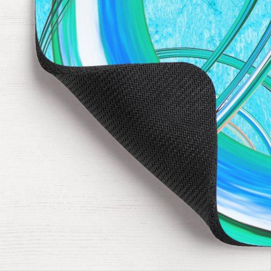 Leuchtblaues Wirbles Abstraktes Fraktal Muster Mousepad (Ecke)