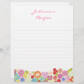 Leuchtblüten Rezept-Binder Beifügen Letter-Seiten (Vorne/Hinten)