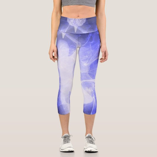 Leuchtdichte Resilienz Blau Capri Leggings (Vorderseite)