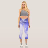 Leuchtdichte Resilienz Blau Capri Leggings (Vorderseite)