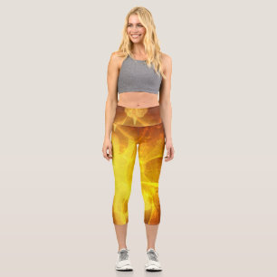 Leuchtdichte Widerstandskraft Orange Capri Leggings
