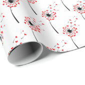 Leuchte aus rotem Herzen auf weiß Geschenkpapier (Rolleneckpunkt)