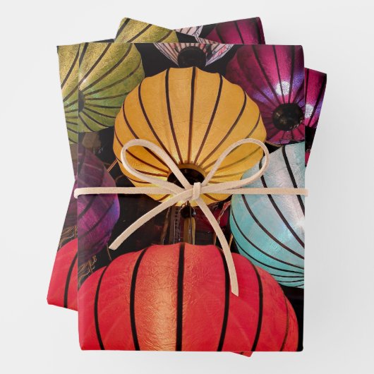 Leuchte Chinesische Laternen Geschenkpapier Set (Beispiel)
