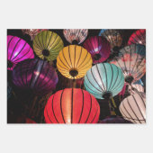 Leuchte Chinesische Laternen Geschenkpapier Set (Vorderseite)