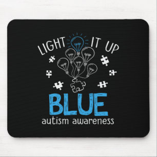 Leuchte es auf Autismus-Puzzleteil (blau) Mousepad