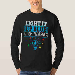Leuchte es blau an Puzzle-Teil Autismus-Bewusstsei T-Shirt