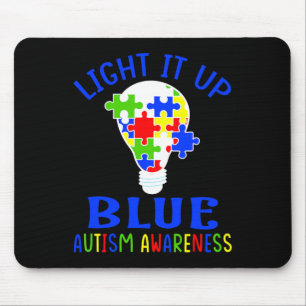Leuchte es Blau auf Autismus-Bewusstsein Autistisc Mousepad