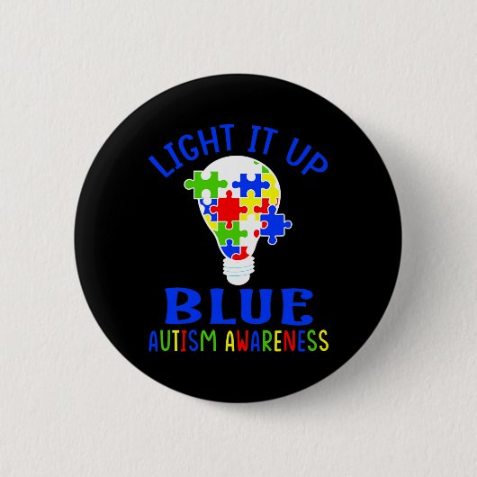 Leuchte es Blau Autismus-Bewusstsein Autistisches  Button (Vorderseite)