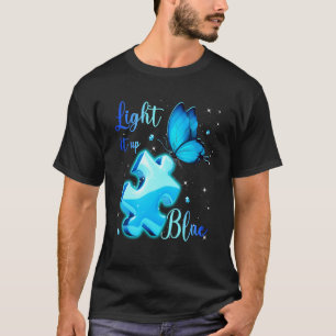 Leuchte es Blau Autismus-Bewusstsein Autistisches  T-Shirt