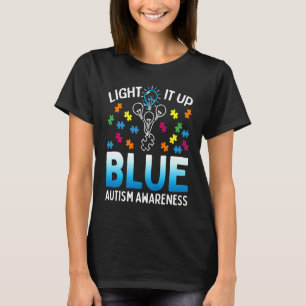 Leuchte es Blau Autismus-Bewusstsein Autistisches T-Shirt