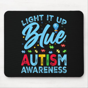 Leuchte es Blau Autismus-Bewusstsein Männer Frauen Mousepad